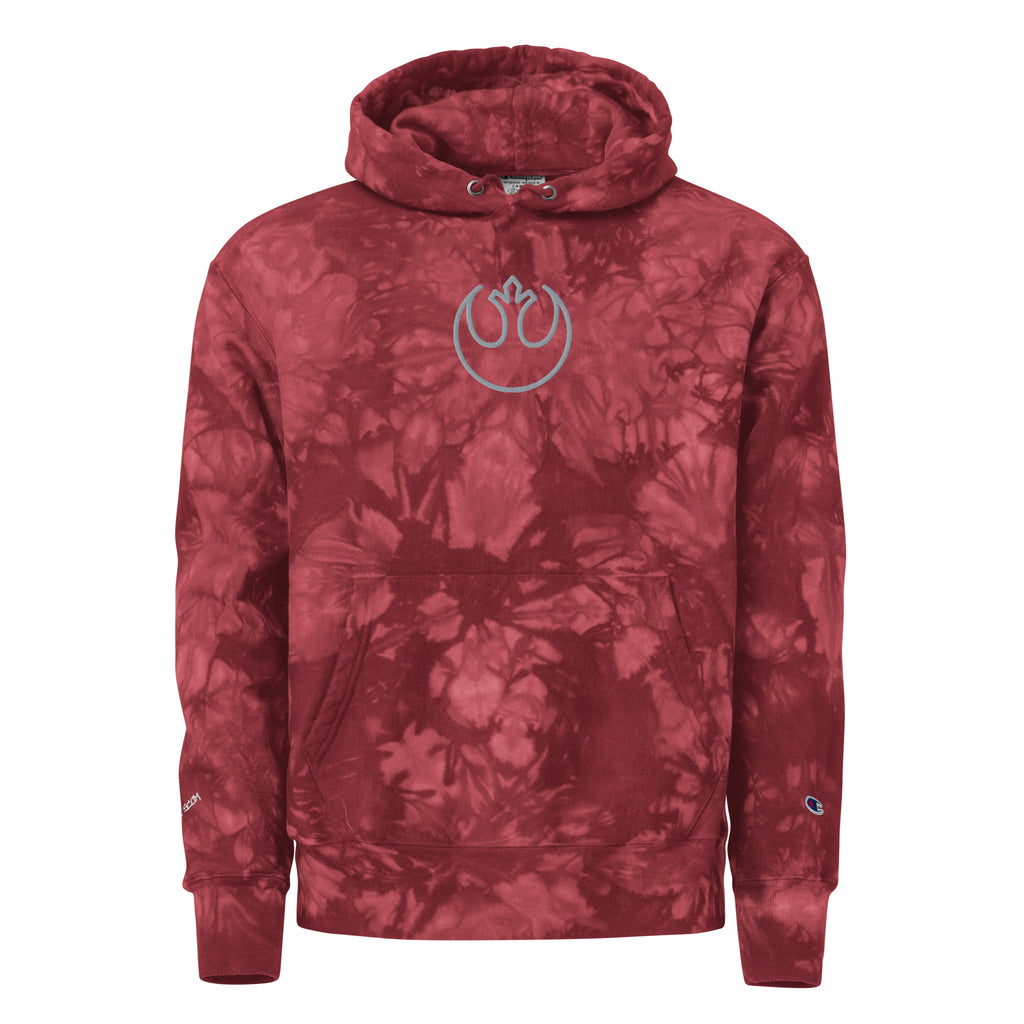 Rebel Scum Embroidered Unisex Champion tie-dye hoodie