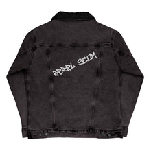 Load image into Gallery viewer, Rebel Scum Embroidered denim sherpa jacket
