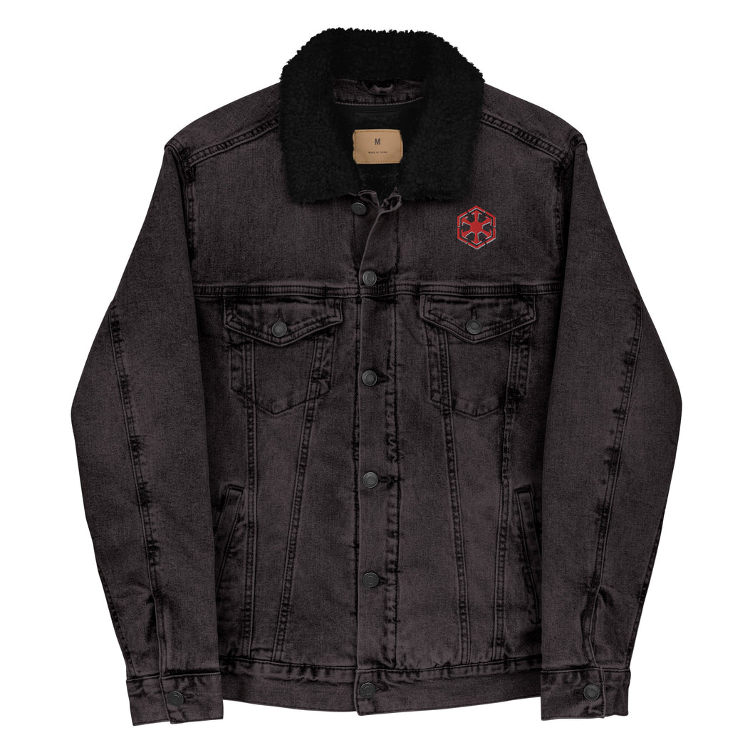 Long Live The Empire Embroidered denim sherpa jacket