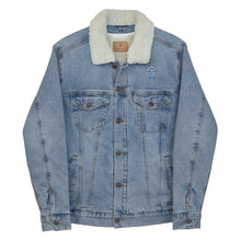Load image into Gallery viewer, &quot;Snippy Apprentice&quot; Embroidered denim sherpa jacket
